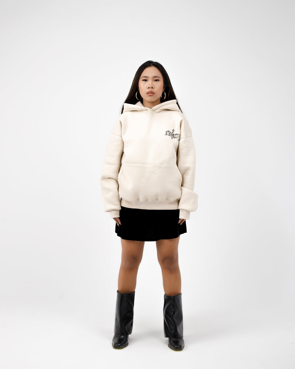 Beige Boxy Hoodie