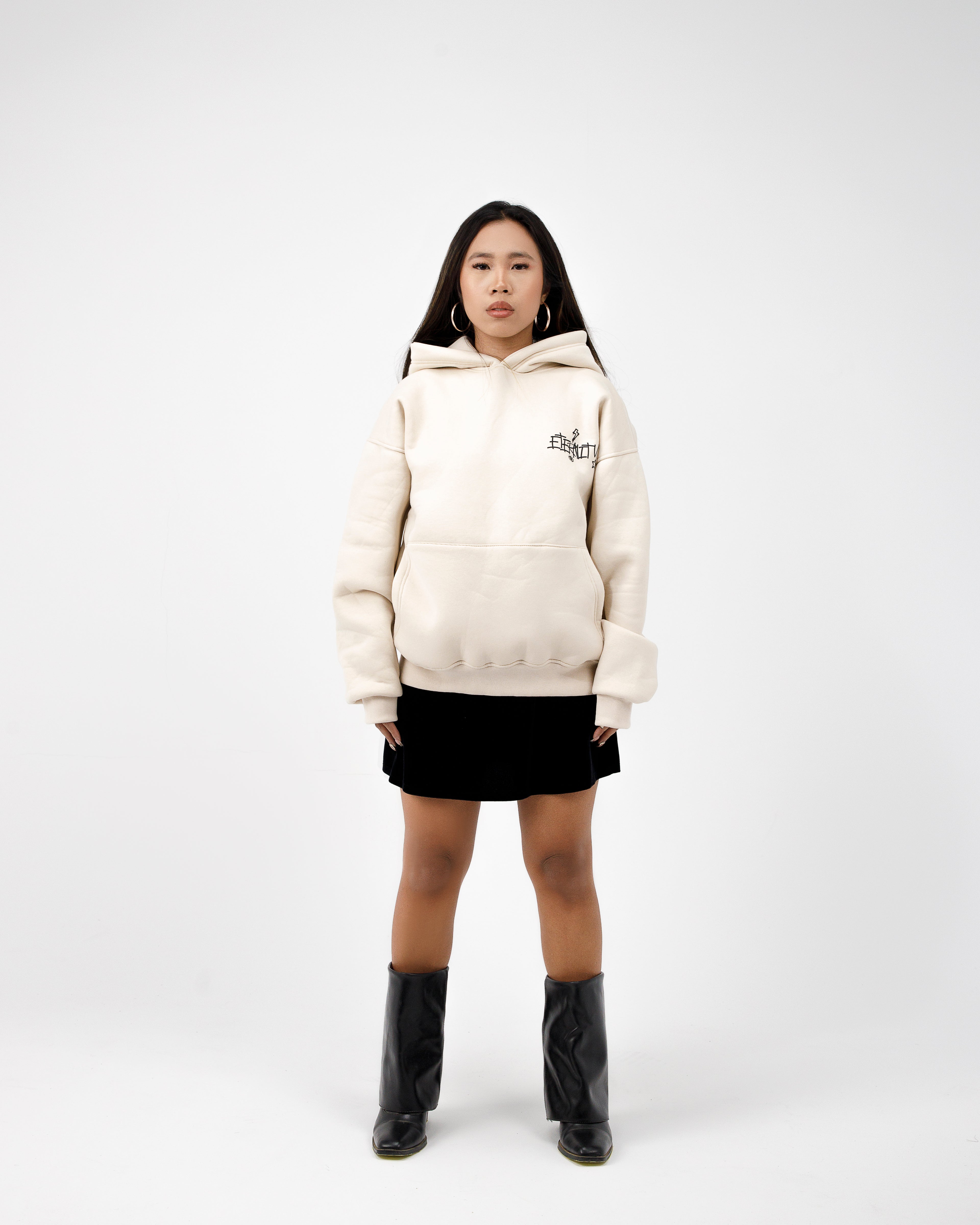 Beige Boxy Hoodie