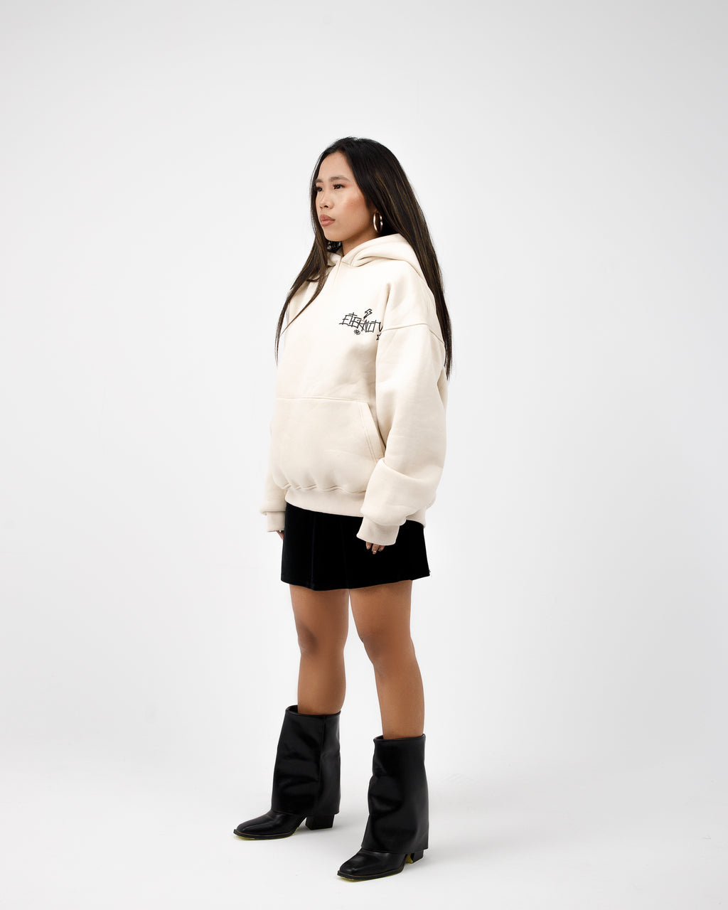 Beige Boxy Hoodie