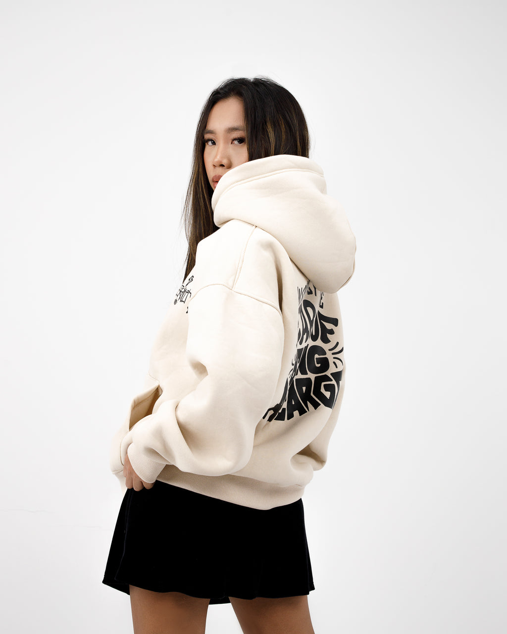 Beige Boxy Hoodie