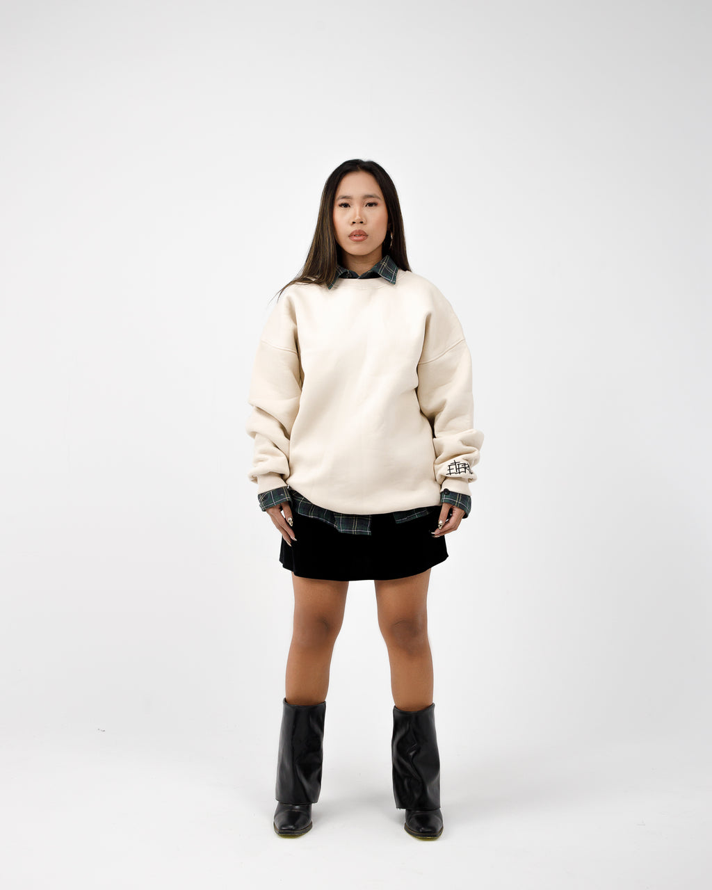 Beige Boxy Crewneck