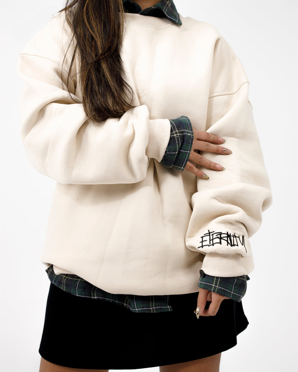 Beige Boxy Crewneck