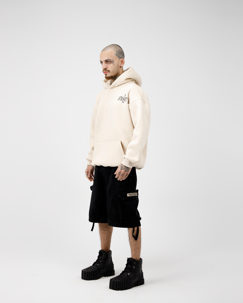 Beige Boxy Hoodie