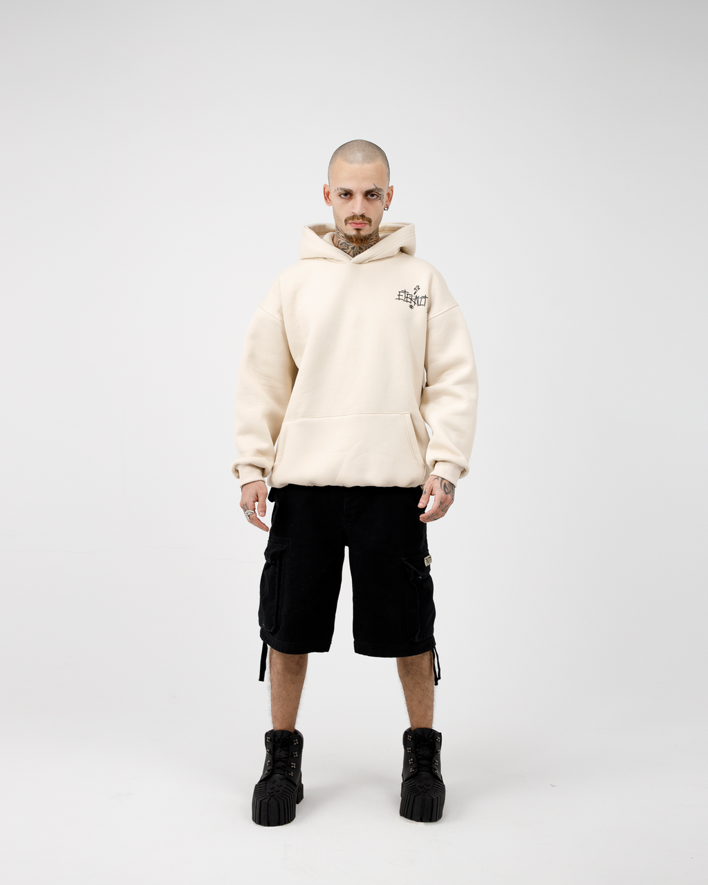 Beige Boxy Hoodie