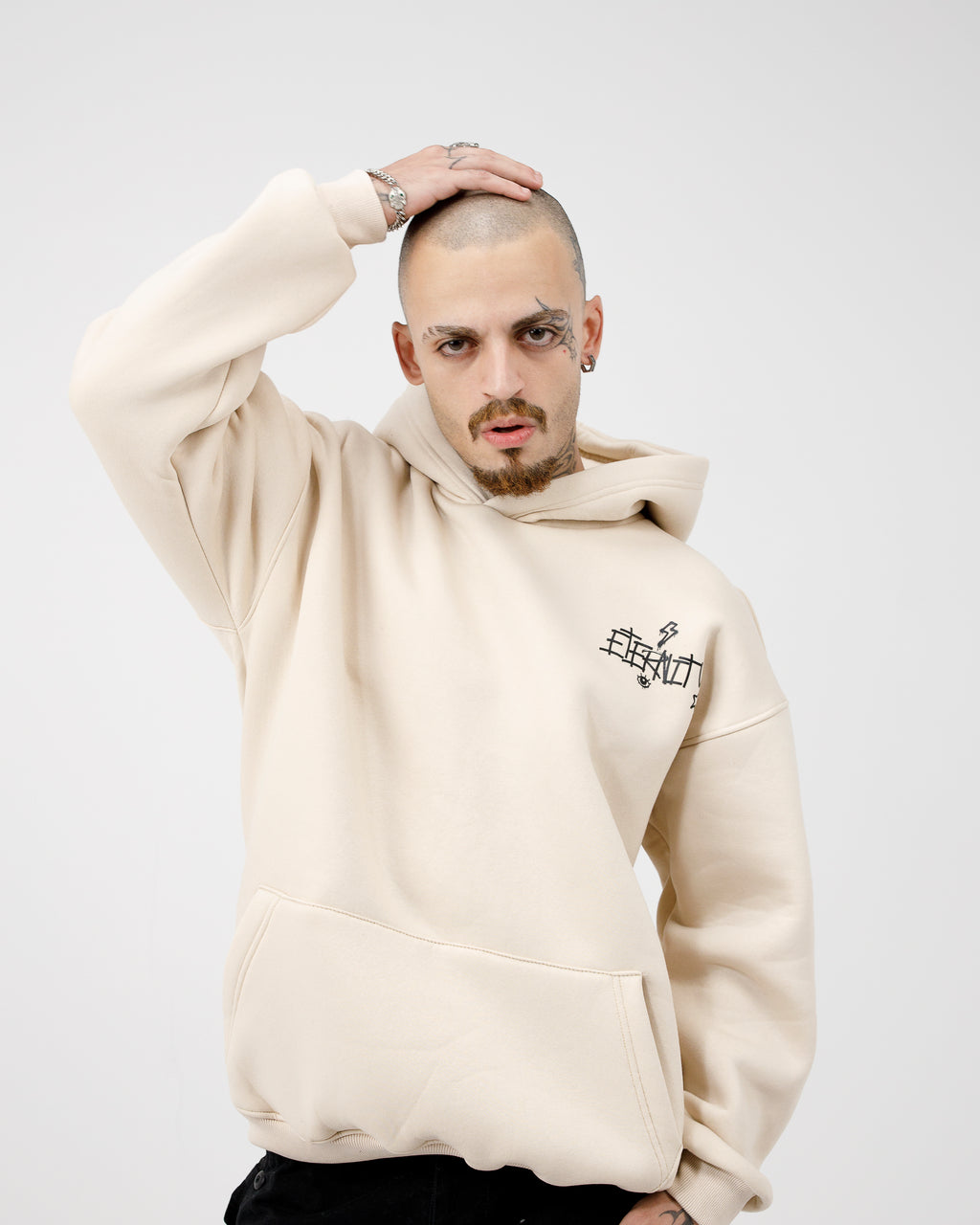 Beige Boxy Hoodie