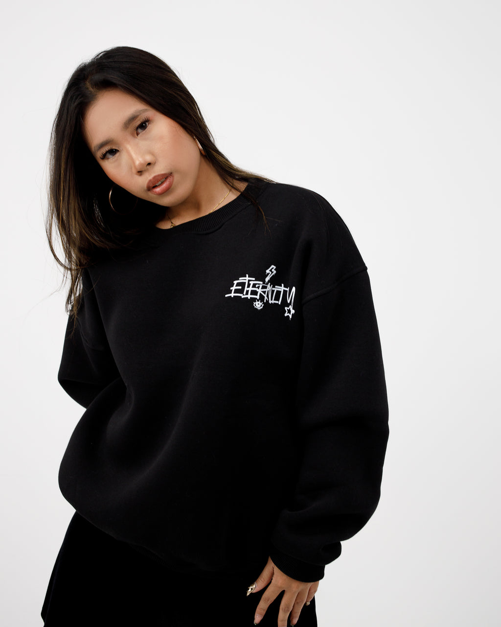 Black Boxy Crewneck