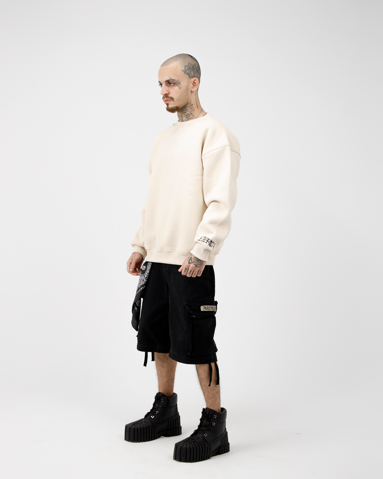 Beige Boxy Crewneck