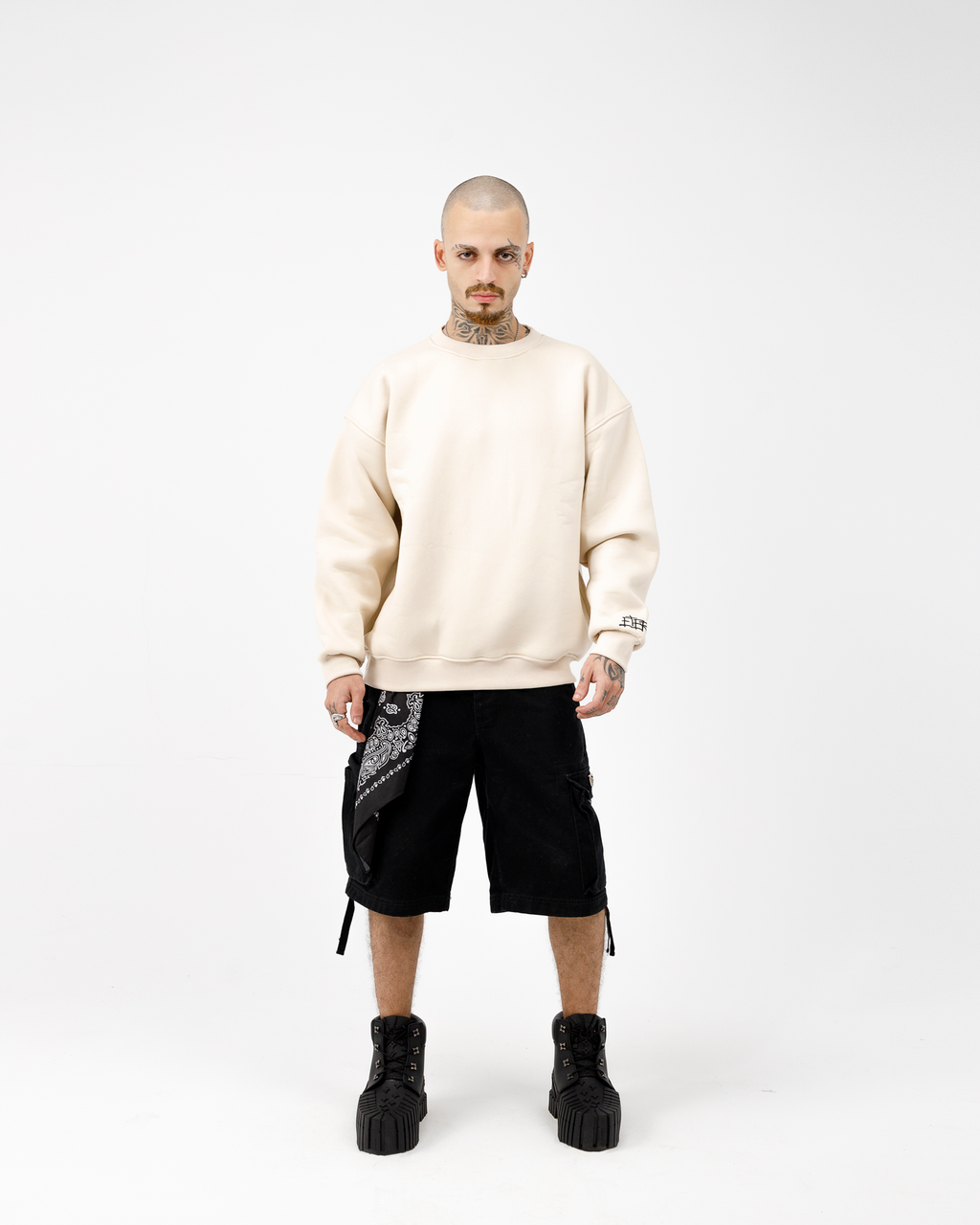 Beige Boxy Crewneck