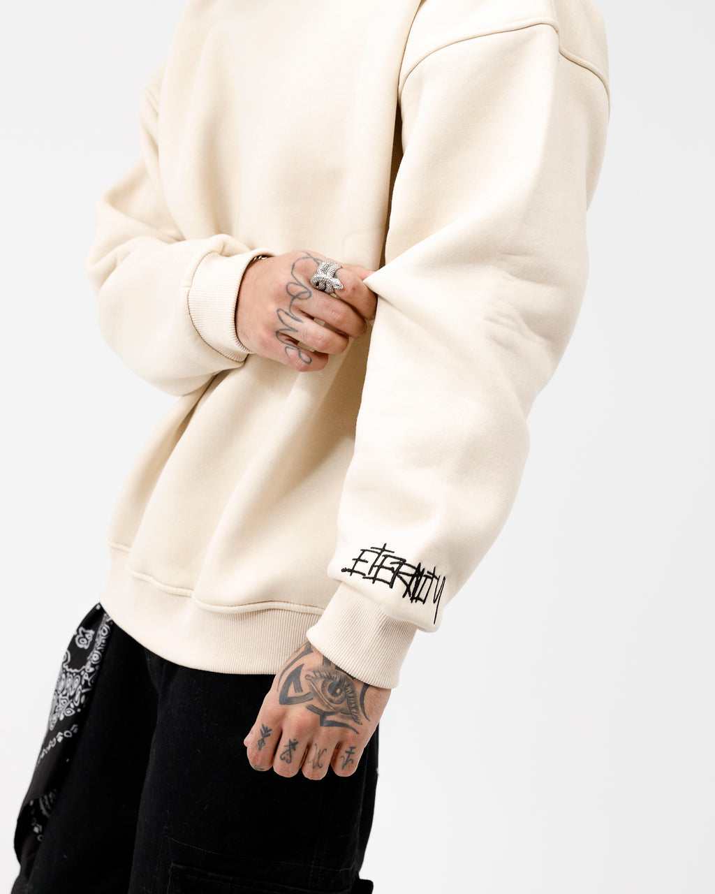 Beige Boxy Crewneck