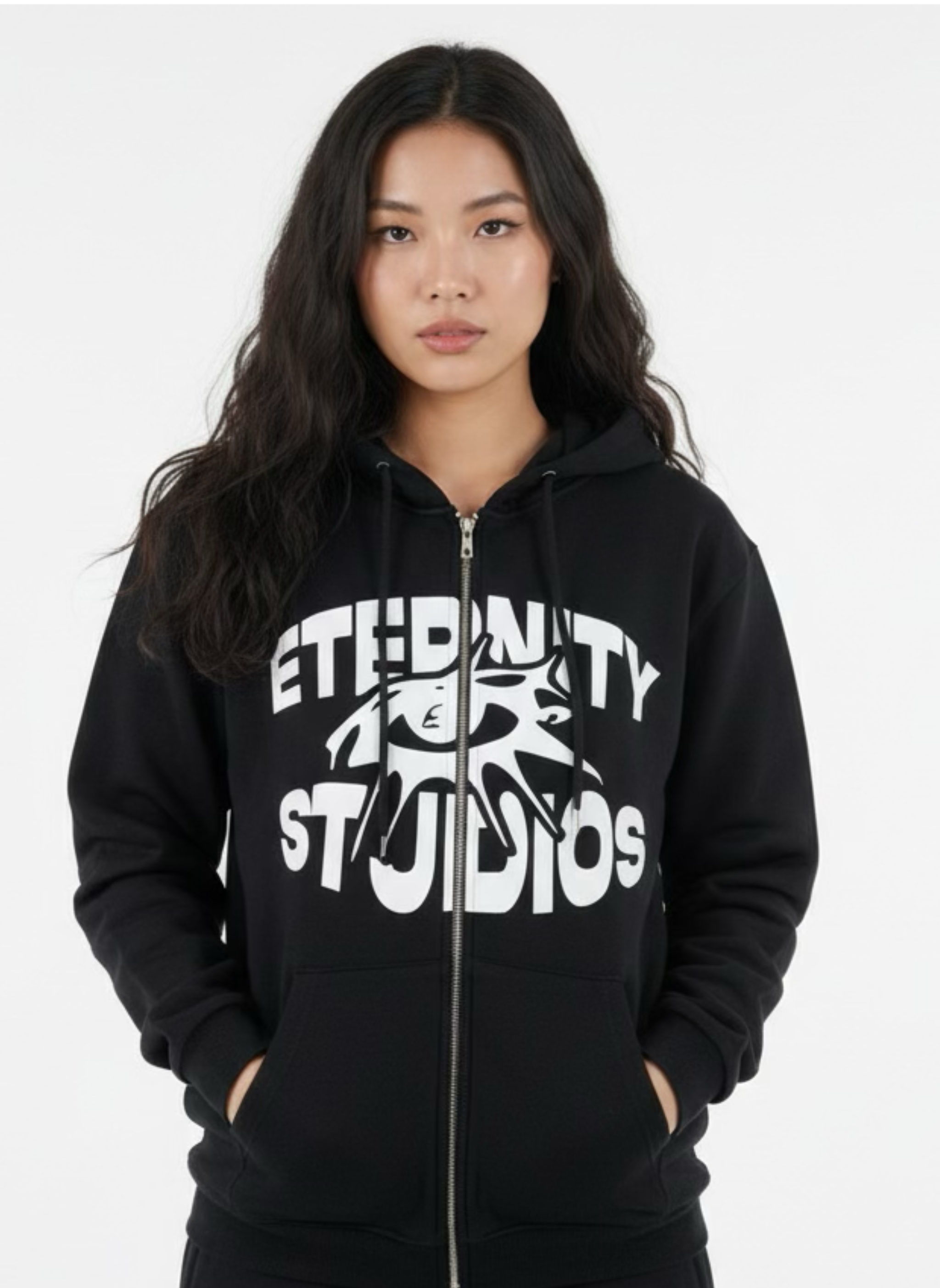 Eternity Black Zippered Hoodie